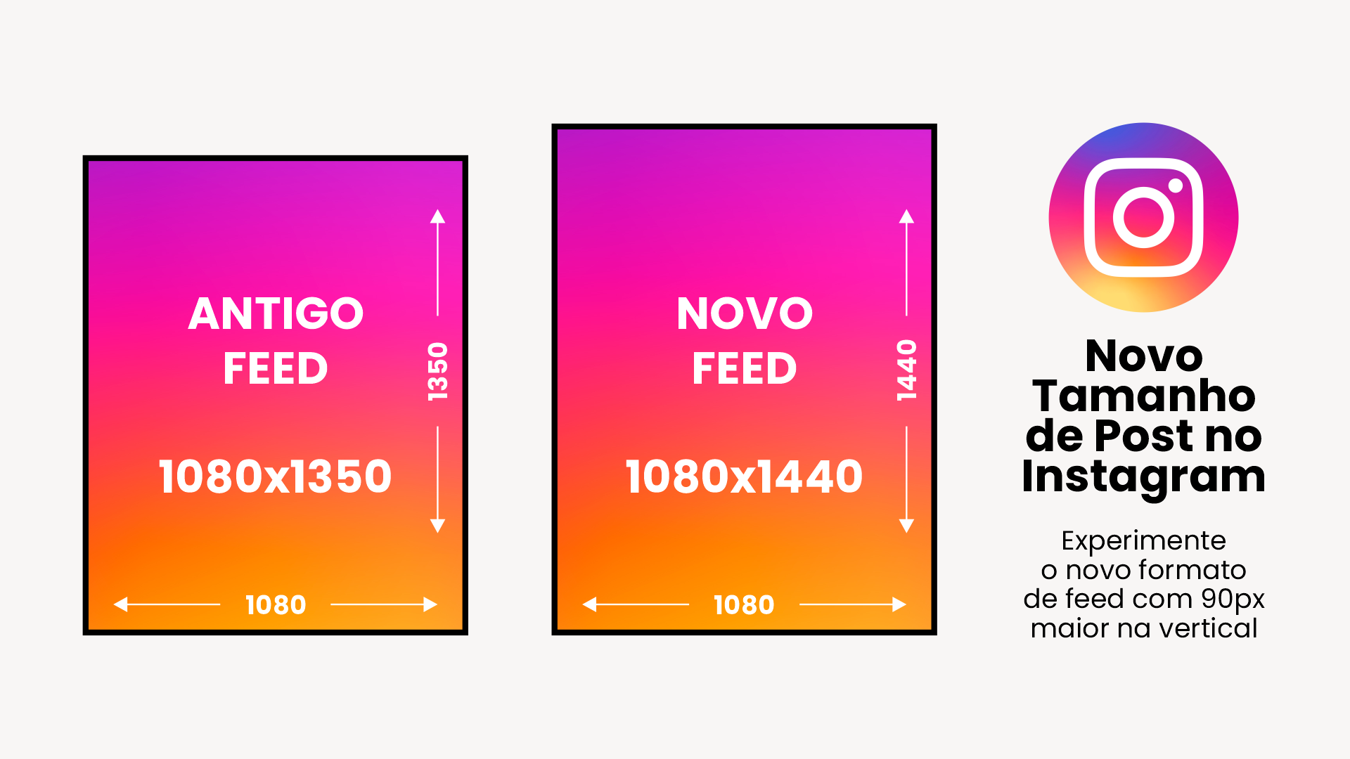 Novo tamanho de post Instagram